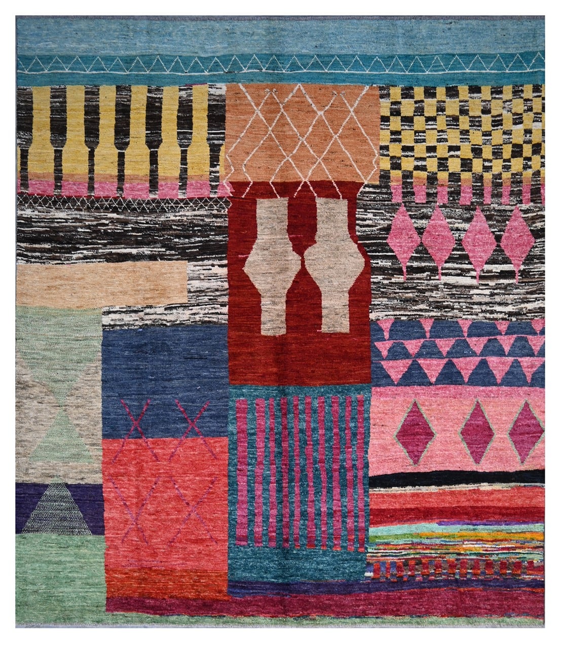 Taimany - Multicolor Tribal Wool Rug - Hand-Knotted 302x259cm
