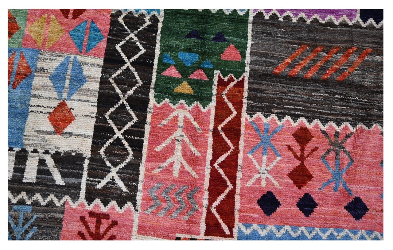 Taimany - Multicolor Tribal Wool Rug - Hand-Knotted 302x217cm