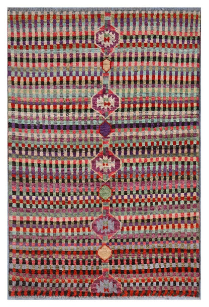 Taimany - Multicolor Tribal Wool Rug - Hand-Knotted 172x116cm