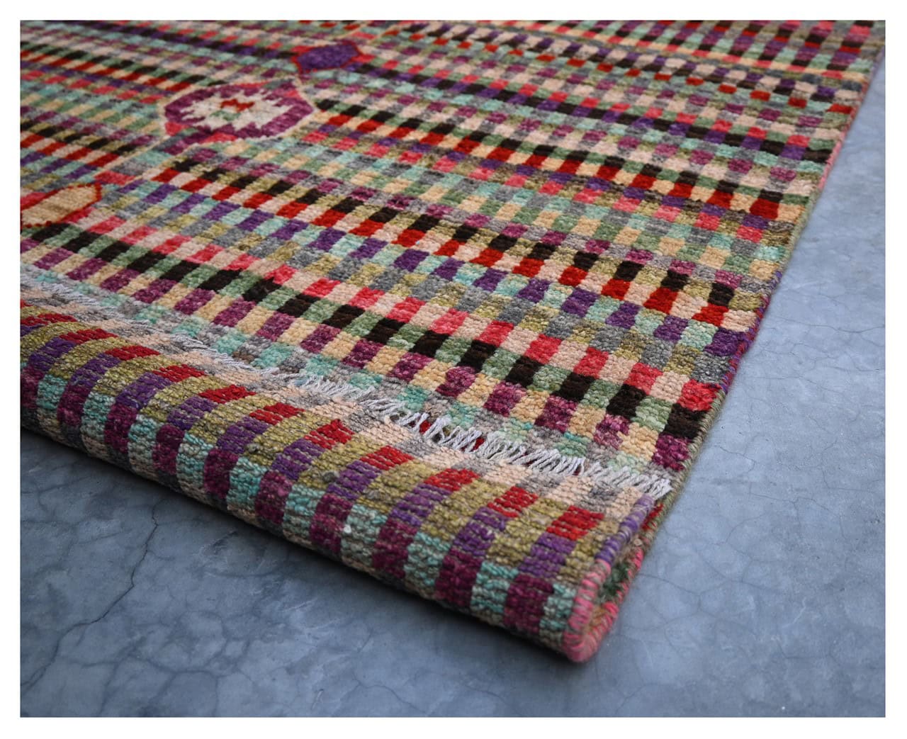 Taimany - Multicolor Tribal Wool Rug - Hand-Knotted 172x116cm
