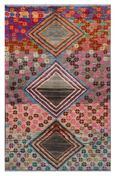 Taimany - Tappeto Tribale in Lana Multicolore - Fatto a Mano 188x114cm - CarpetLiving