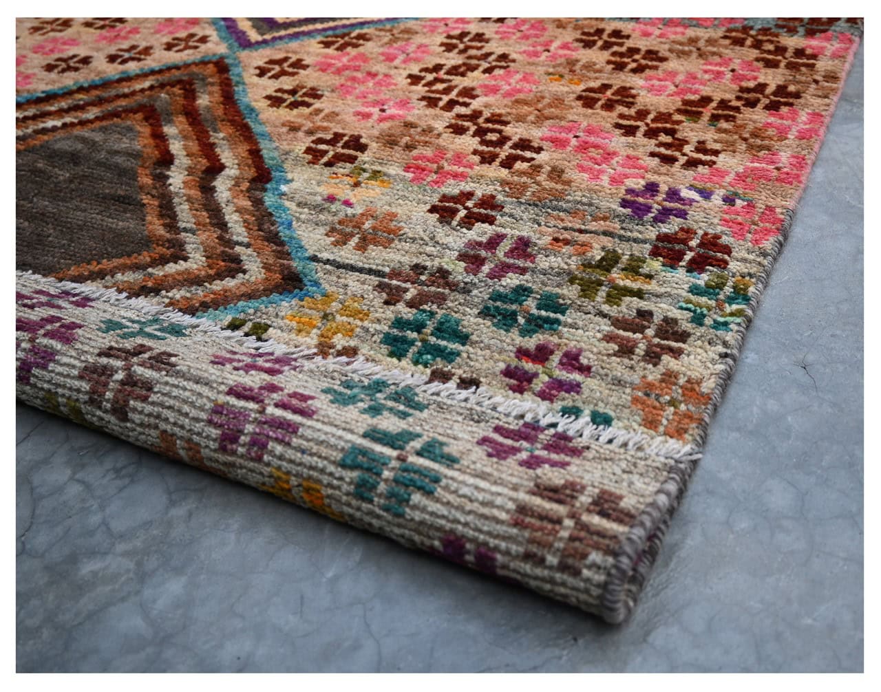 Taimany - Multicolor Tribal Wool Rug - Hand-Knotted 188x114cm