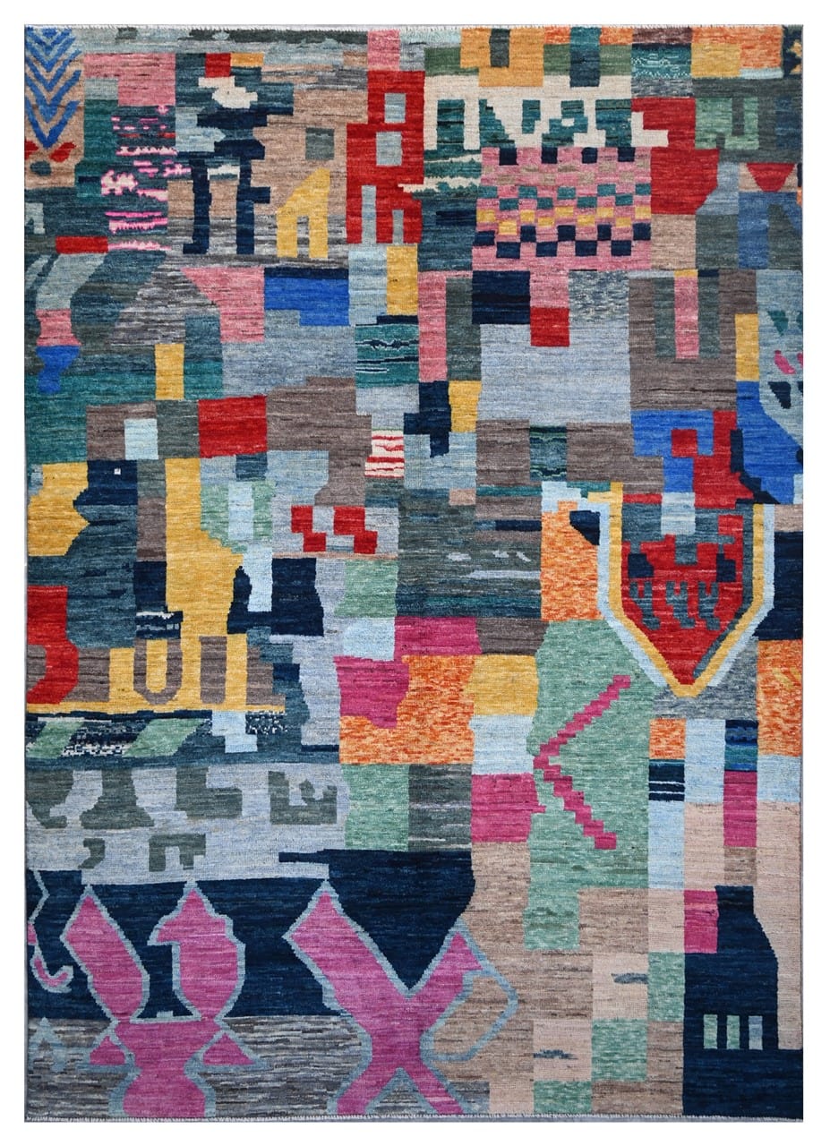 Taimany - Multicolor Tribal Wool Rug - Hand-Knotted 297x206cm