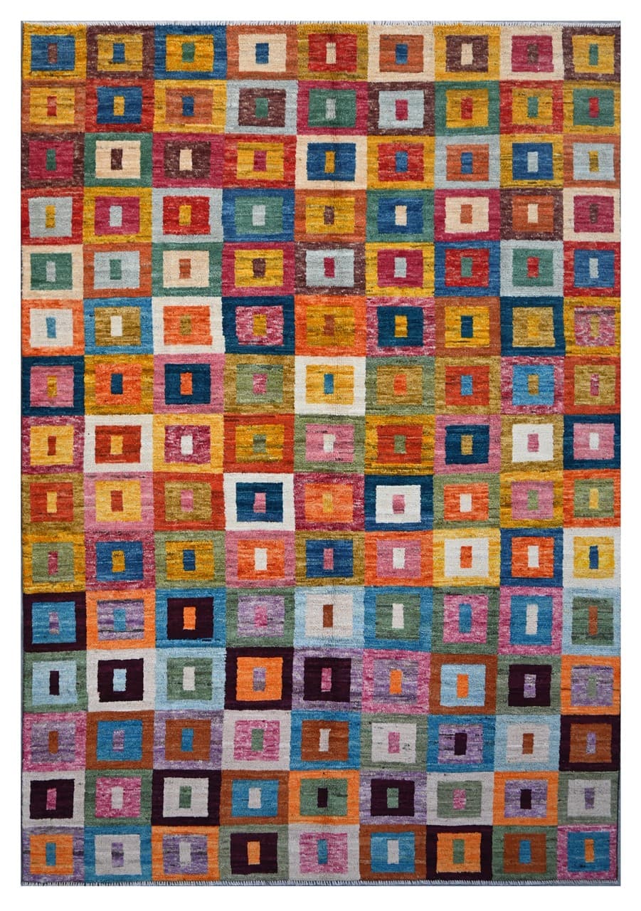 Taimany - Multicolor Tribal Wool Rug - Hand-Knotted 302x204cm