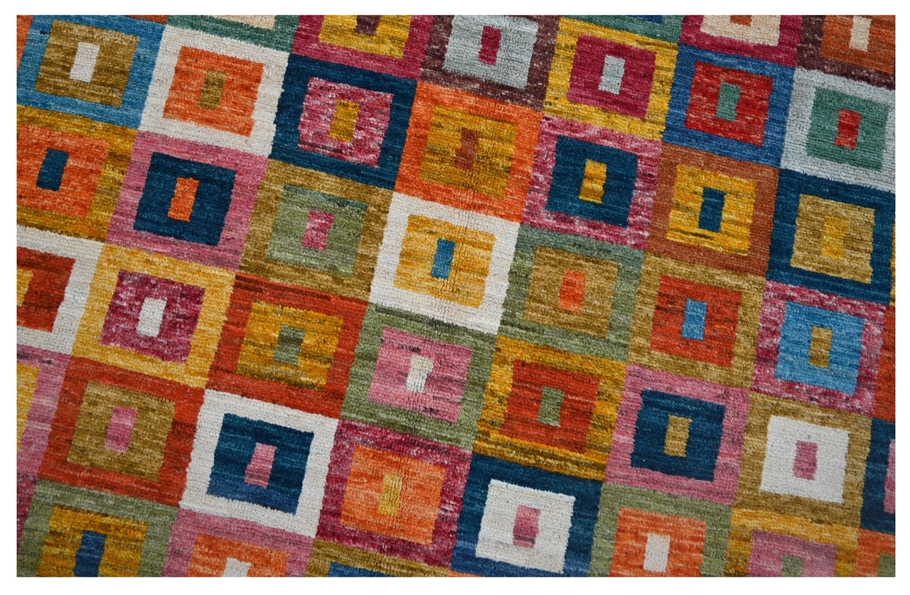 Taimany - Multicolor Tribal Wool Rug - Hand-Knotted 302x204cm
