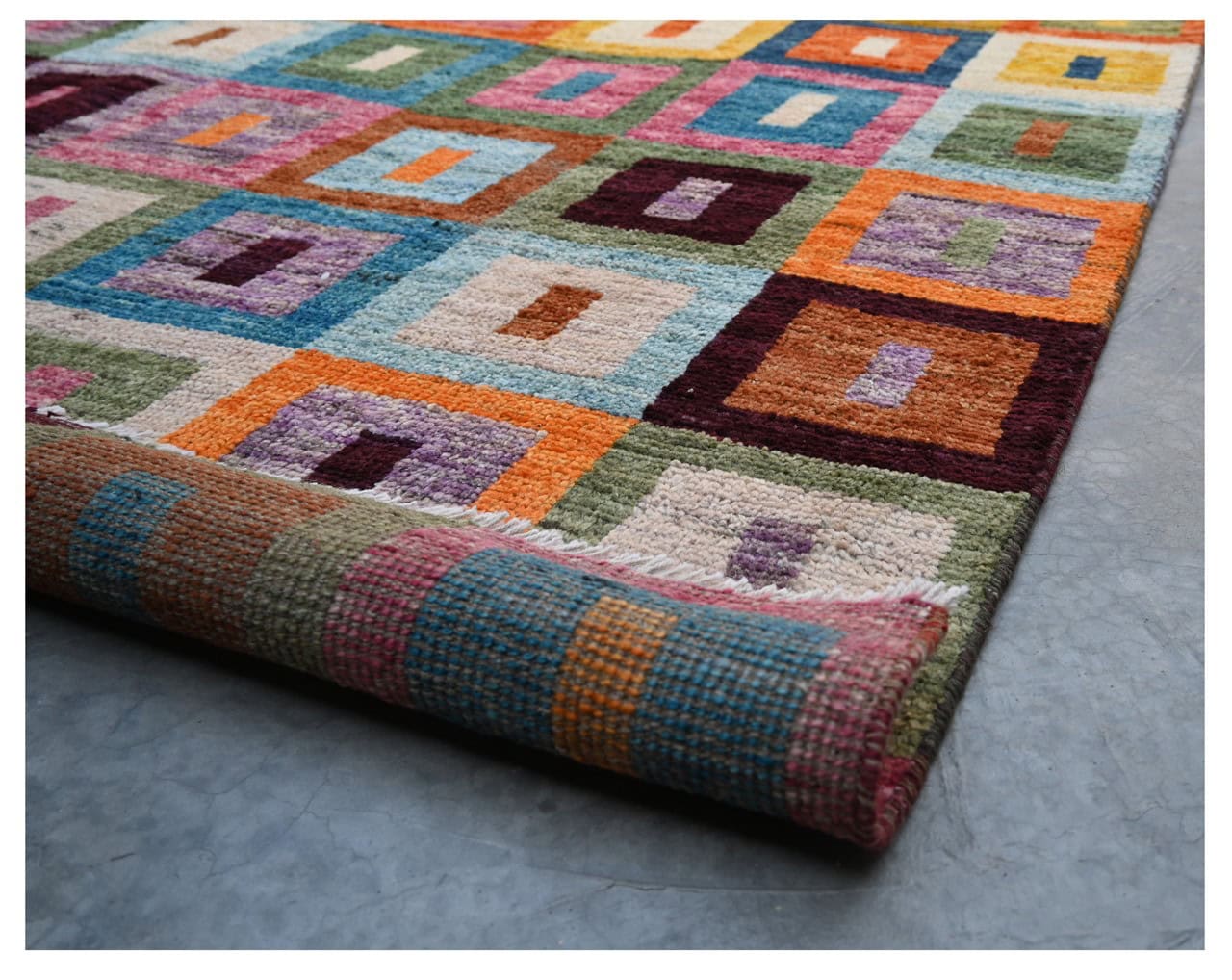 Taimany - Multicolor Tribal Wool Rug - Hand-Knotted 302x204cm