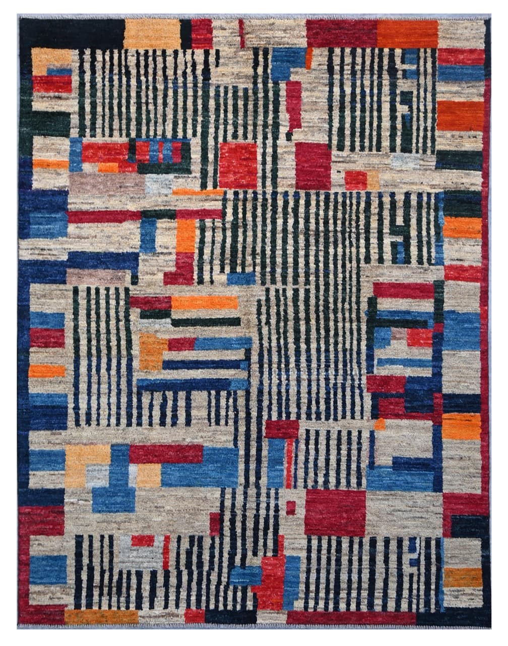Taimany - Multicolor Tribal Wool Rug - Hand-Knotted 229x174cm