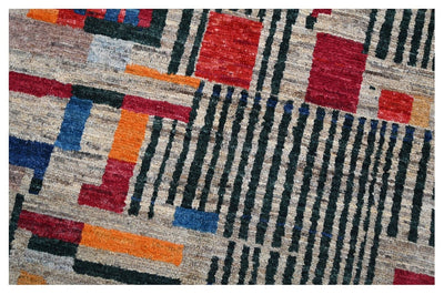 Taimany - Tappeto Tribale in Lana Multicolore - Fatto a Mano 229x174cm - CarpetLiving
