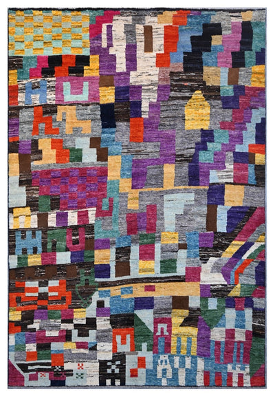 Taimany - Tappeto Tribale in Lana Multicolore - Fatto a Mano 313x209cm