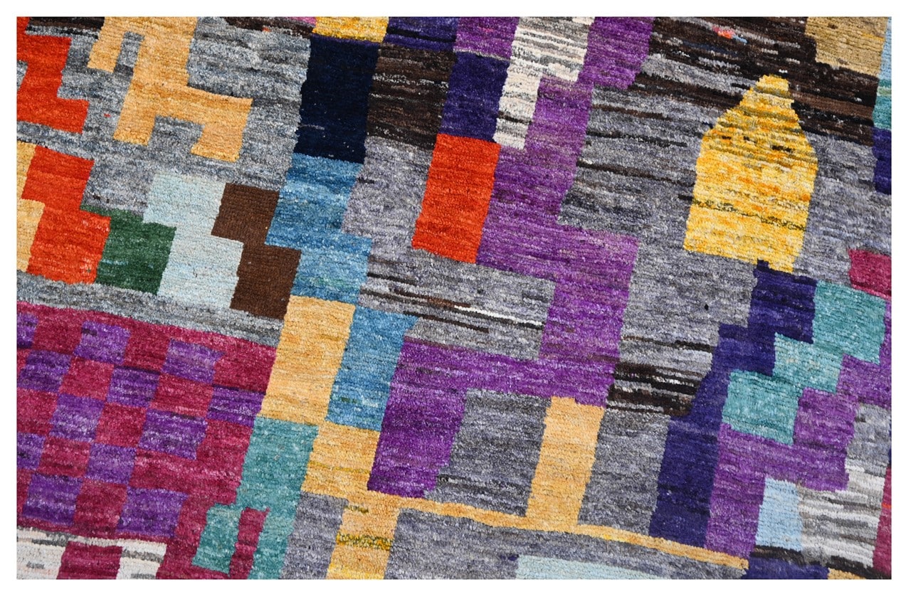 Taimany - Multicolor Tribal Wool Rug - Hand-Knotted 313x209cm