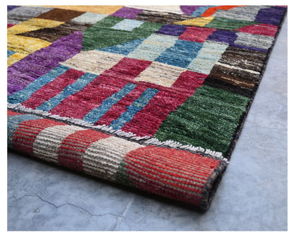 Taimany - Multicolor Tribal Wool Rug - Hand-Knotted 313x209cm