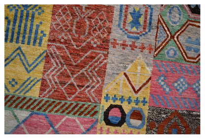 Taimany - Multicolor Tribal Wool Rug - Hand-Knotted 196x149cm