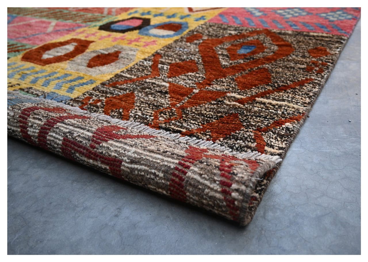 Taimany - Multicolor Tribal Wool Rug - Hand-Knotted 196x149cm