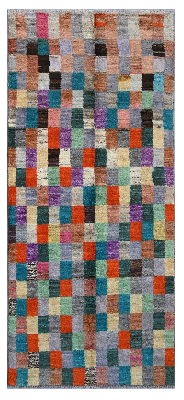 Taimany - Multicolor Tribal Wool Rug - Hand-Knotted 189x78cm
