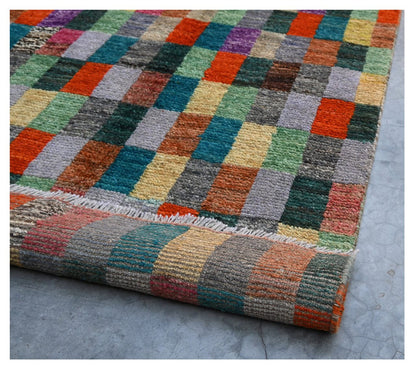 Taimany - Multicolor Tribal Wool Rug - Hand-Knotted 189x78cm