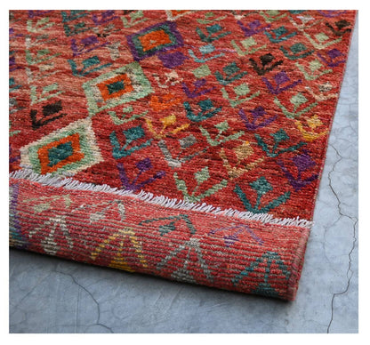 Taimany - Multicolor Tribal Wool Rug - Hand-Knotted 194x83cm