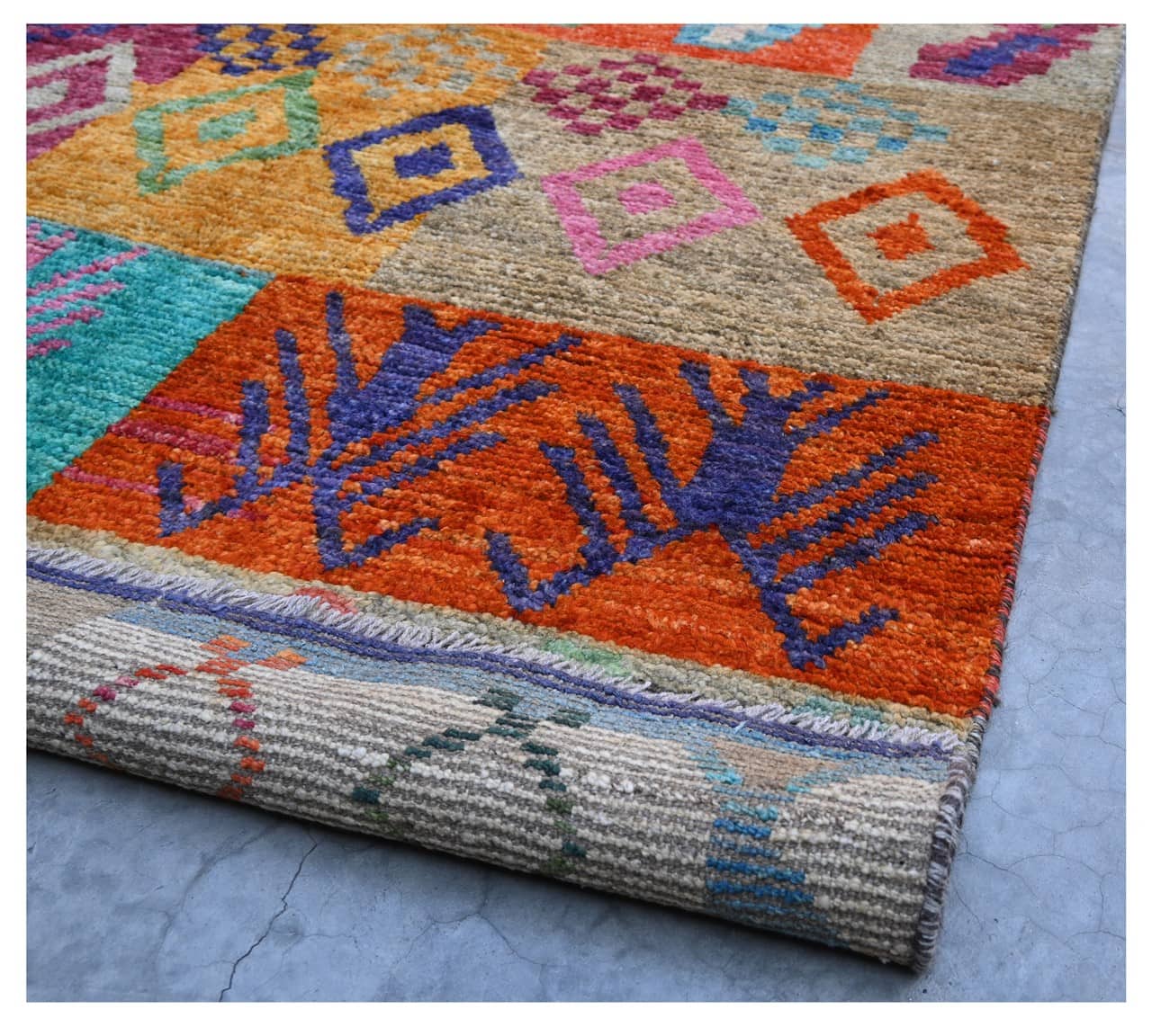 Taimany - Multicolor Tribal Wool Rug - Hand-Knotted 184x115cm