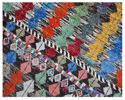 Taimany - Tappeto Tribale in Lana Multicolore - Fatto a Mano 203x164cm