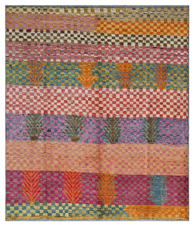 Taimany - Tappeto Tribale in Lana Multicolore - Fatto a Mano 184x156cm - CarpetLiving