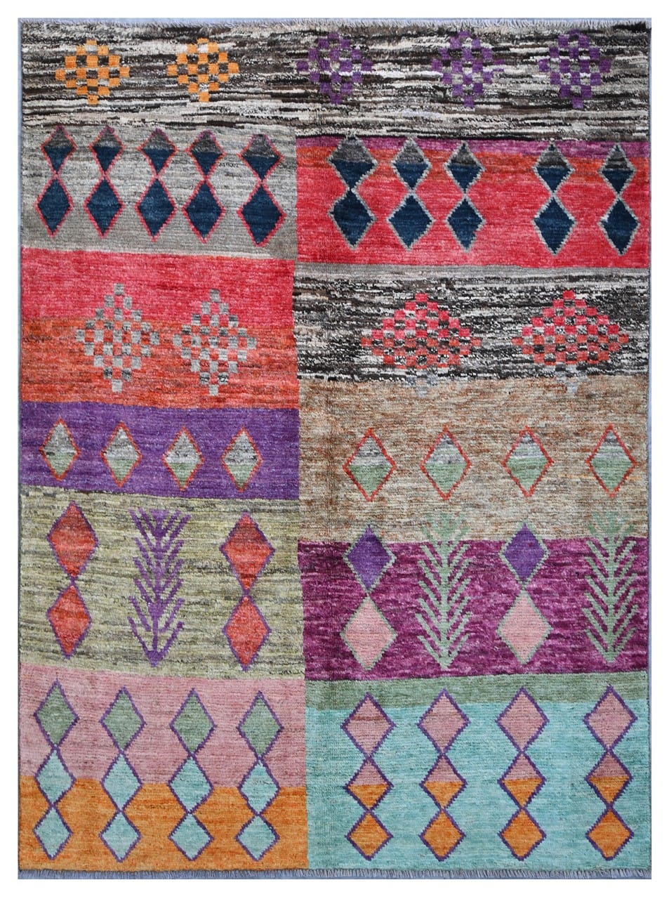 Taimany - Multicolor Tribal Wool Rug - Hand-Knotted 192x140cm