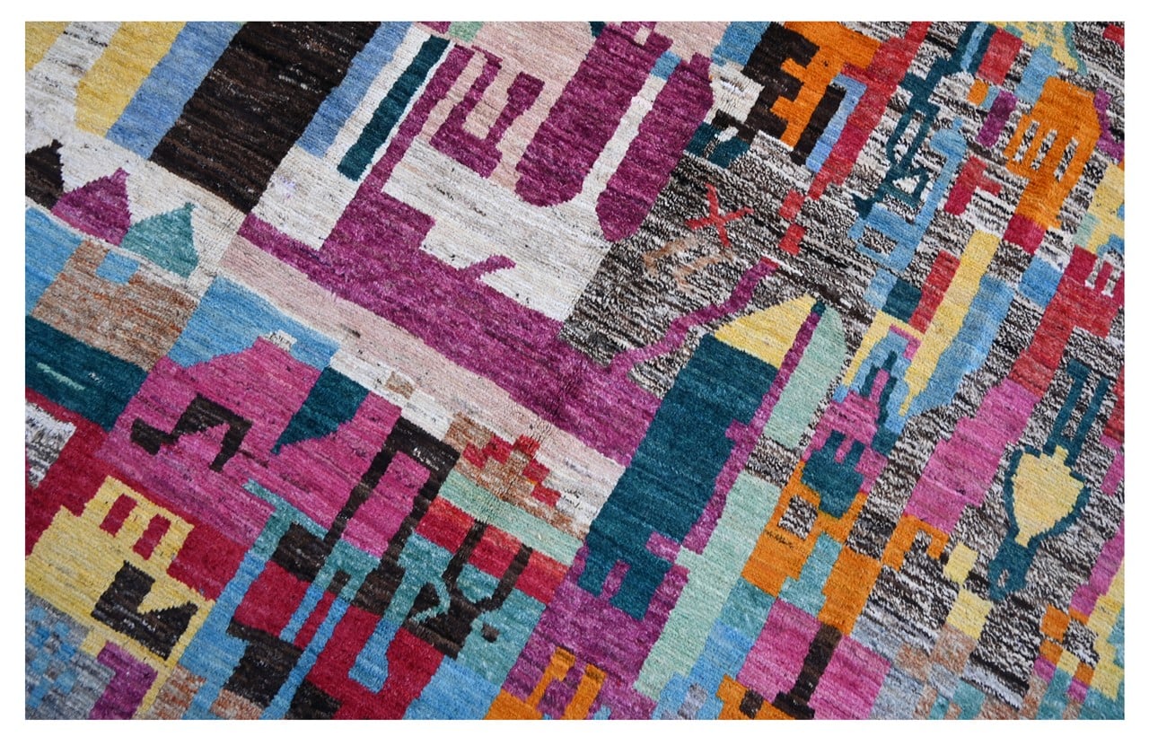 Taimany - Multicolor Tribal Wool Rug - Hand-Knotted 301x205cm