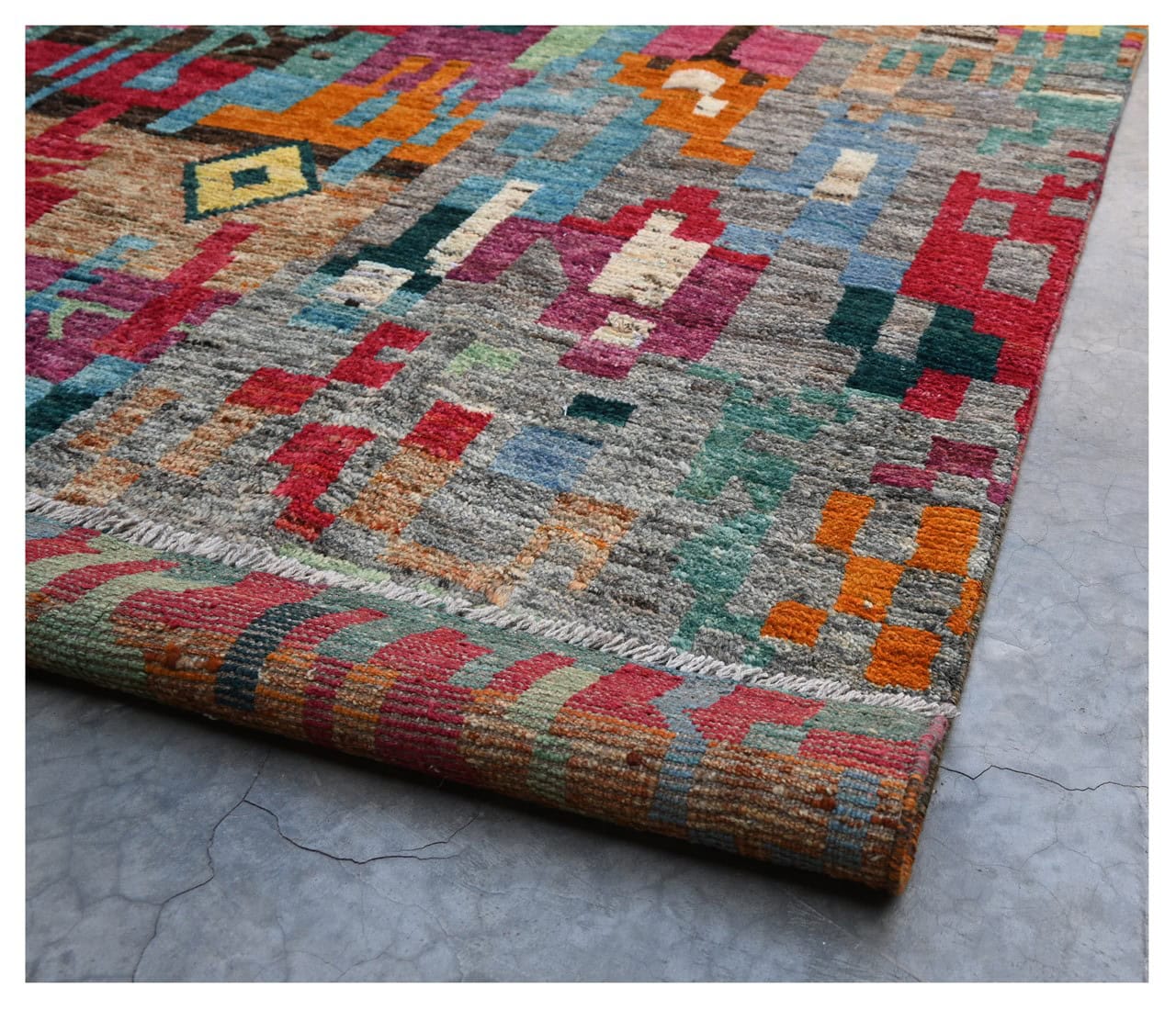 Taimany - Multicolor Tribal Wool Rug - Hand-Knotted 301x205cm