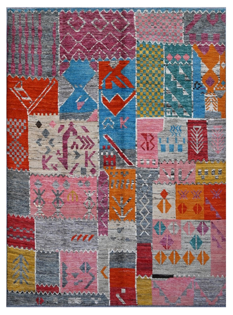 Taimany - Multicolor Tribal Wool Rug - Hand-Knotted 305x216cm