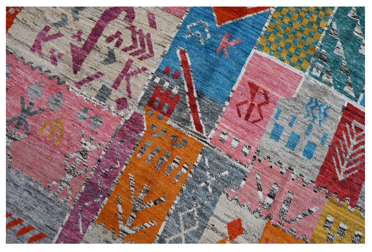 Taimany - Multicolor Tribal Wool Rug - Hand-Knotted 305x216cm
