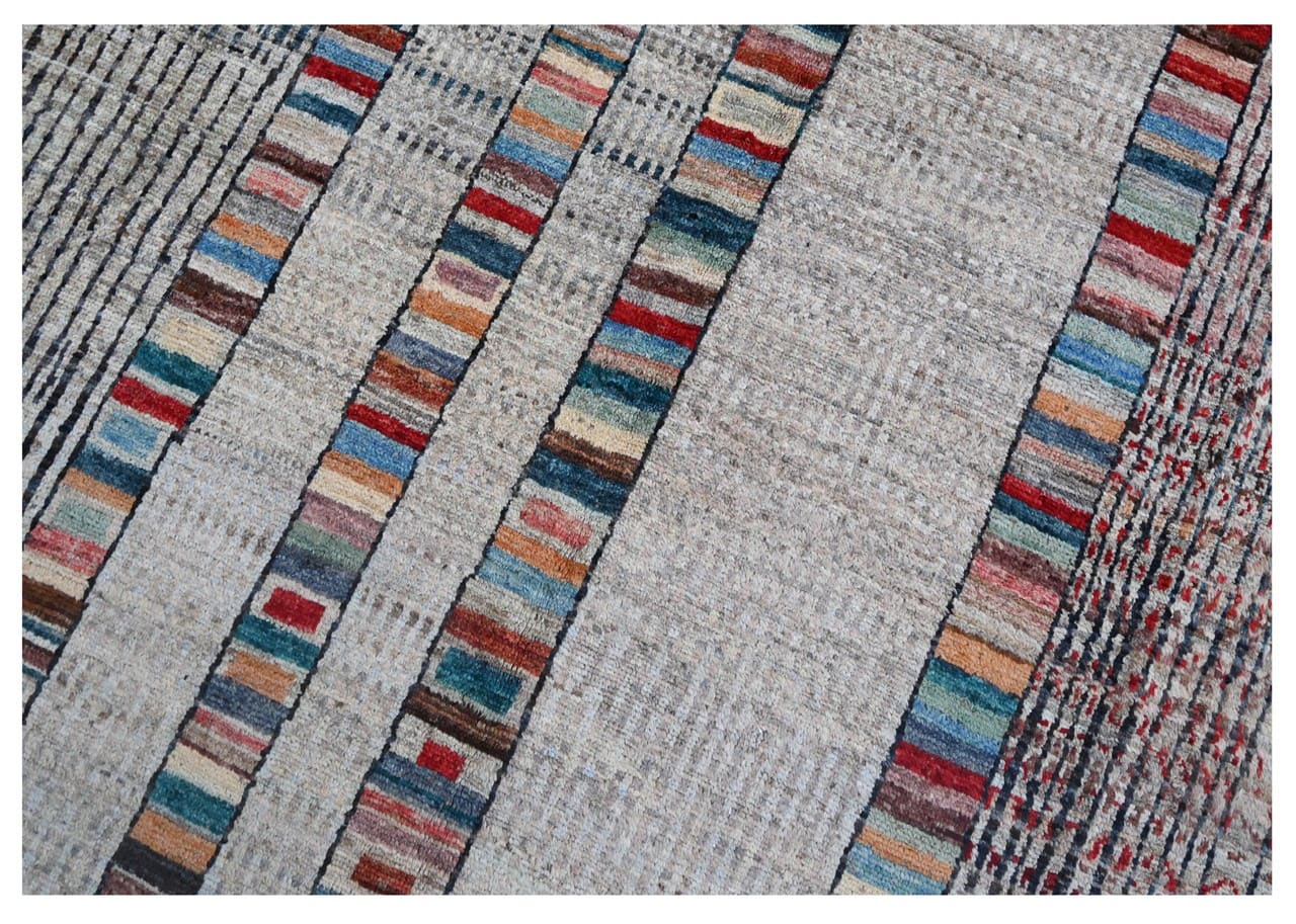 Taimany - Multicolor Tribal Wool Rug - Hand-Knotted 353x262cm