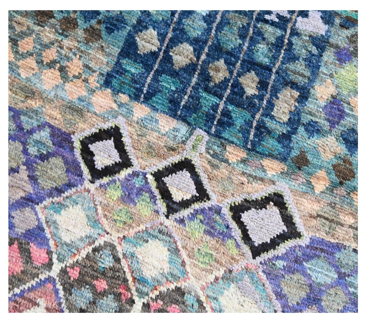 Taimany - Multicolor Tribal Wool Rug - Hand-Knotted 134x80cm