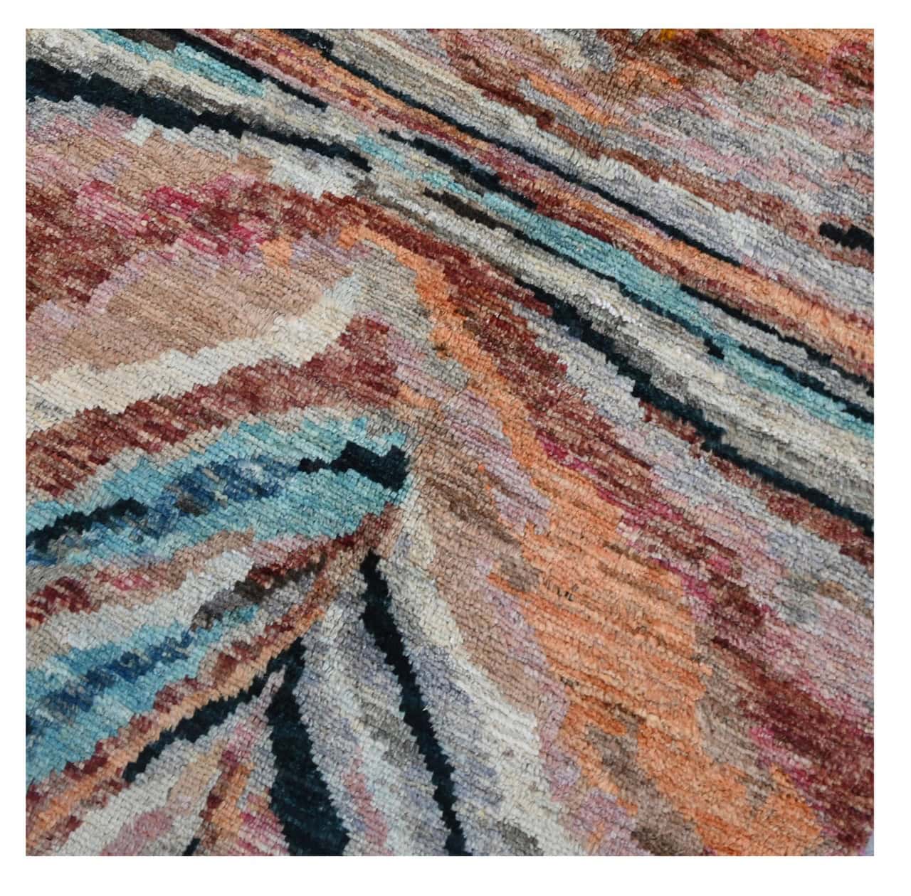 Taimany - Multicolor Tribal Wool Rug - Hand-Knotted 249x85cm