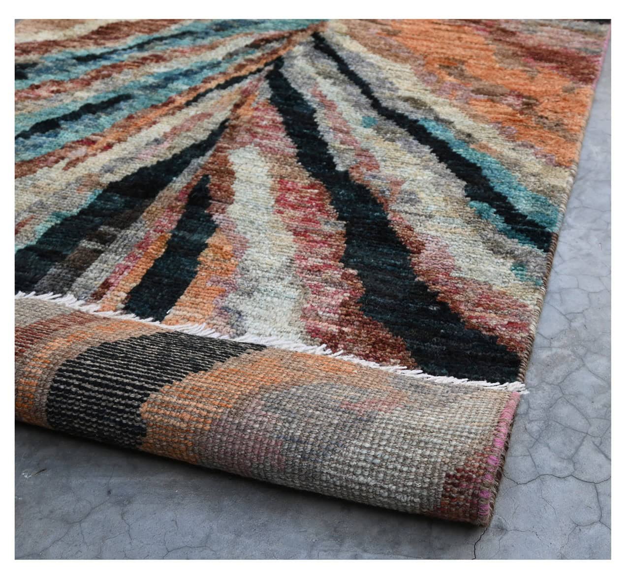 Taimany - Multicolor Tribal Wool Rug - Hand-Knotted 249x85cm