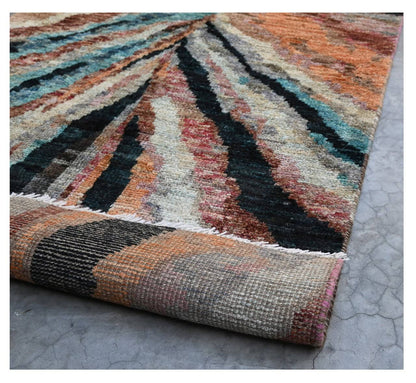 Taimany - Multicolor Tribal Wool Rug - Hand-Knotted 249x85cm
