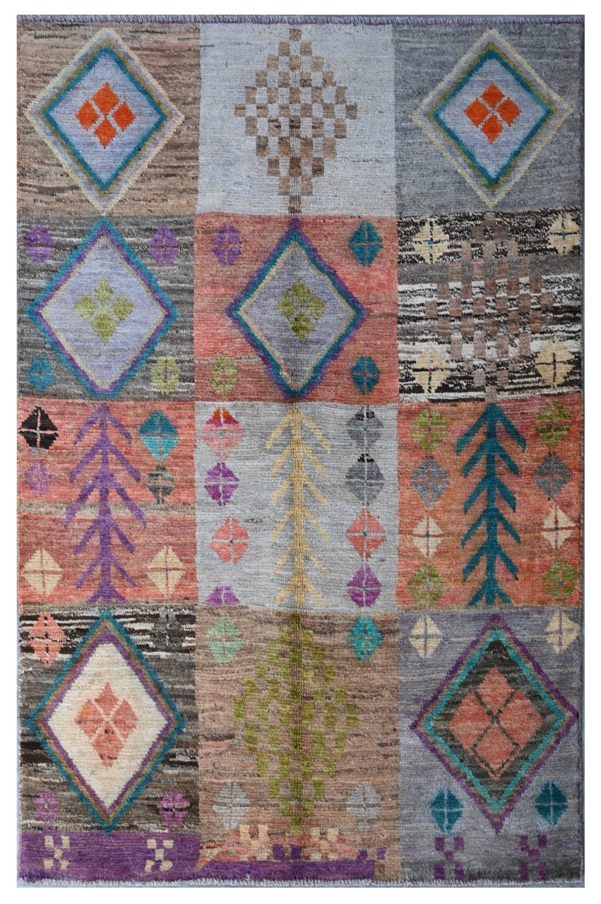 Taimany - Multicolor Tribal Wool Rug - Hand-Knotted 178x115cm