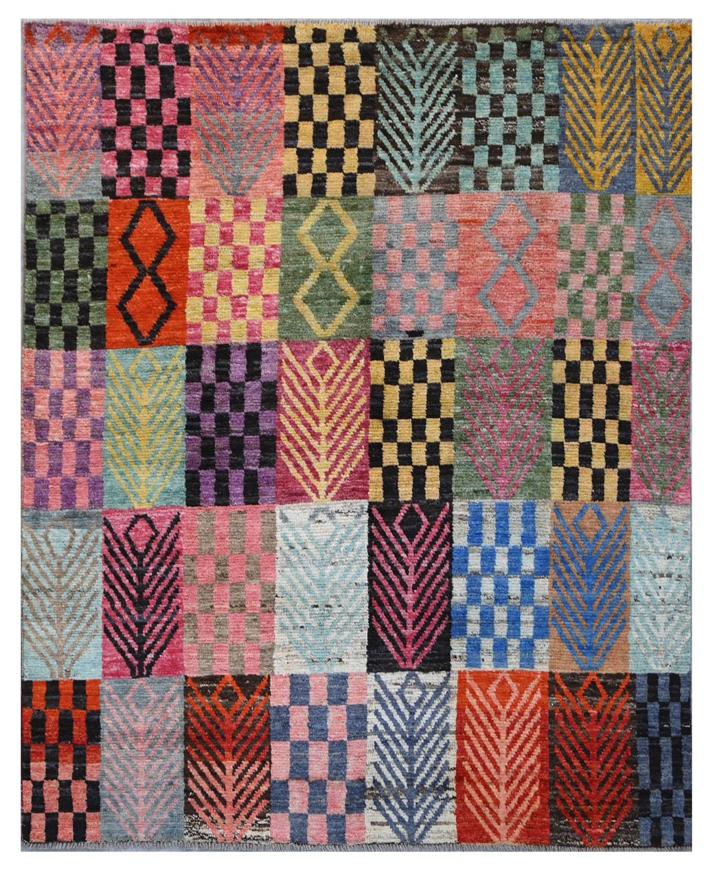 Taimany - Multicolor Tribal Wool Rug - Hand-Knotted 204x155cm
