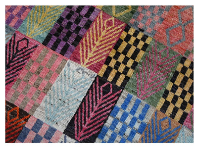 Taimany - Tappeto Tribale in Lana Multicolore - Fatto a Mano 204x155cm - CarpetLiving