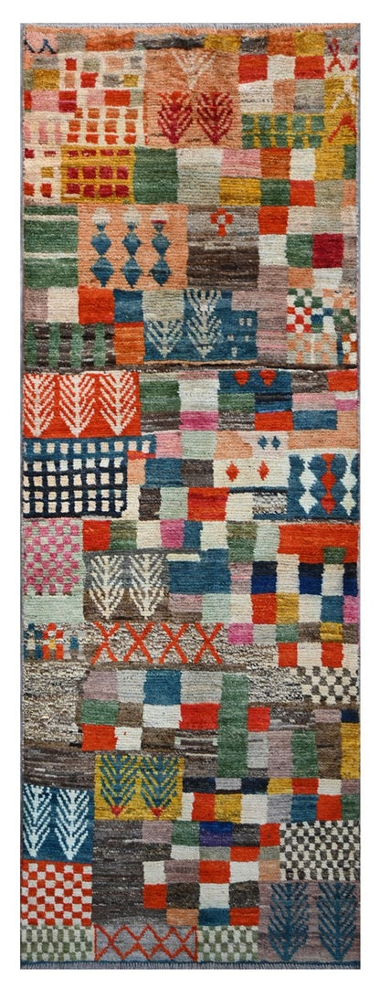 Taimany - Multicolor Tribal Wool Runner Rug - Hand-Knotted 243x80cm