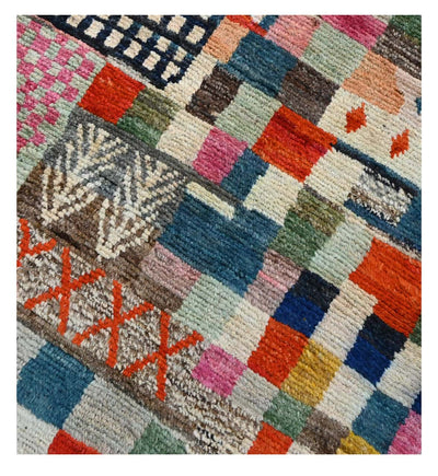 Taimany - Tappeto Passatoia Tribale in Lana Multicolore - Fatto a Mano 243x80cm - CarpetLiving
