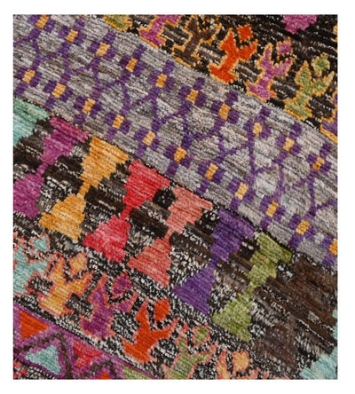 Taimany - Tappeto Passatoia Tribale in Lana Multicolore - Fatto a Mano 248x78cm - CarpetLiving