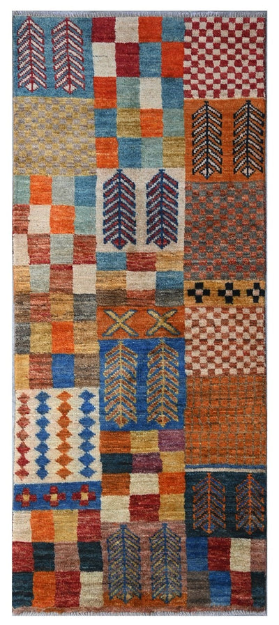 Taimany - Tappeto Tribale in Lana Multicolore - Fatto a Mano 192x77cm - CarpetLiving
