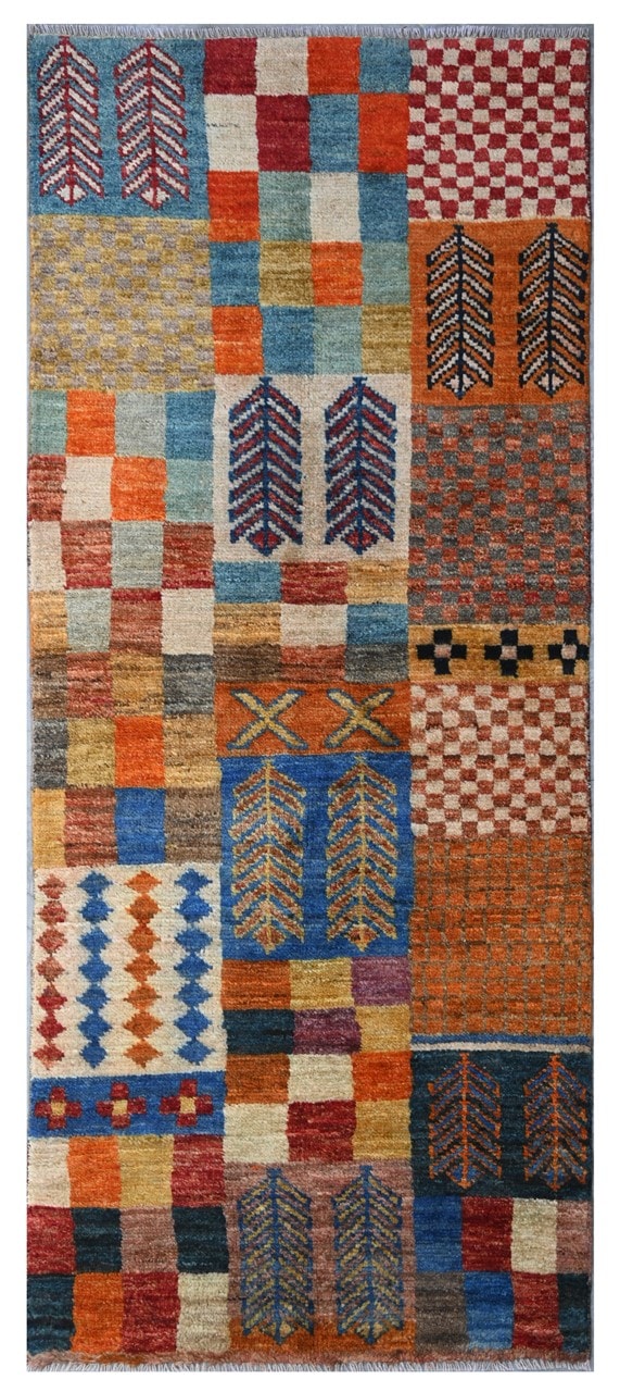 Taimany - Multicolor Tribal Wool Rug - Hand-Knotted 192x77cm