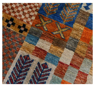 Taimany - Tappeto Tribale in Lana Multicolore - Fatto a Mano 192x77cm - CarpetLiving