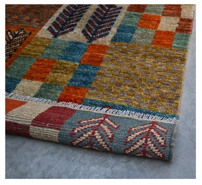 Taimany - Tappeto Tribale in Lana Multicolore - Fatto a Mano 192x77cm - CarpetLiving