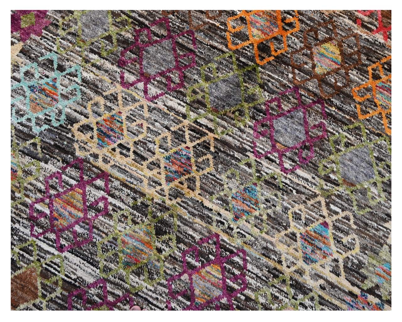 Taimany - Multicolor Tribal Wool Rug - Hand-Knotted 209x150cm
