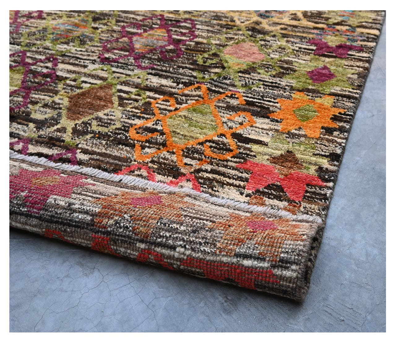 Taimany - Multicolor Tribal Wool Rug - Hand-Knotted 209x150cm