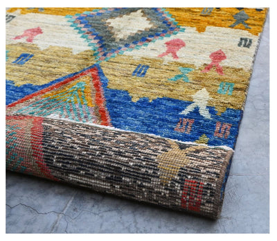 Taimany - Tappeto Passatoia Tribale in Lana Multicolore - Fatto a Mano 250x80cm - CarpetLiving