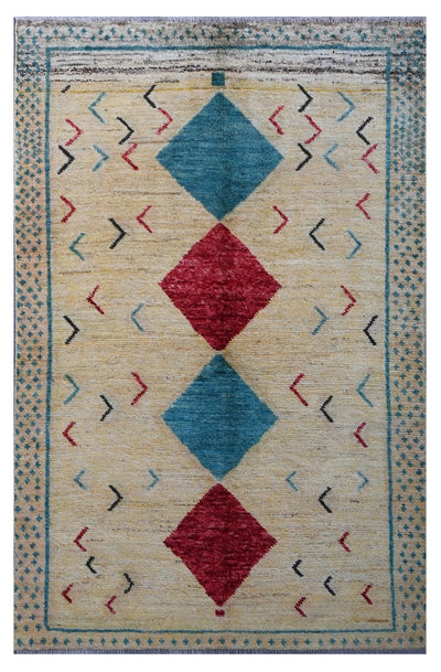 Taimany - Tappeto Tribale in Lana Multicolore - Fatto a Mano 180x117cm - CarpetLiving