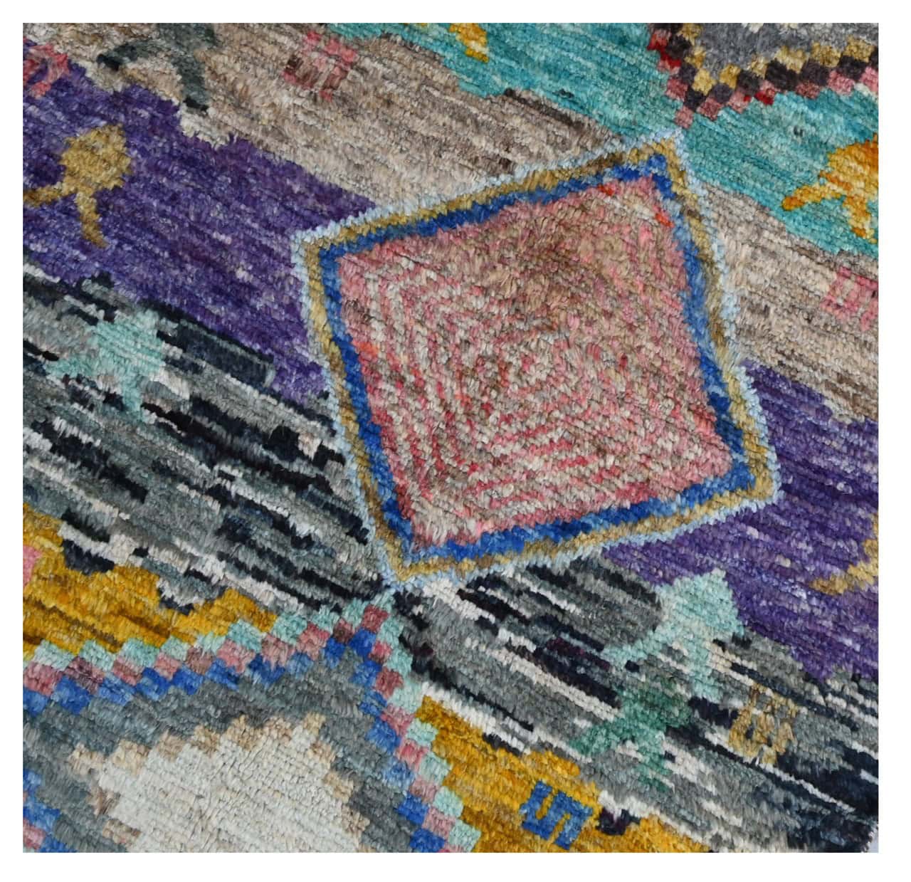 Taimany - Multicolor Tribal Wool Rug - Hand-Knotted 208x81cm