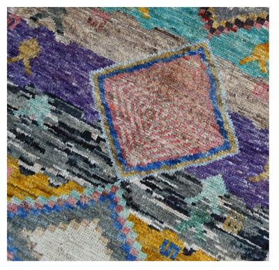Taimany - Tappeto Tribale in Lana Multicolore - Fatto a Mano 208x81cm - CarpetLiving