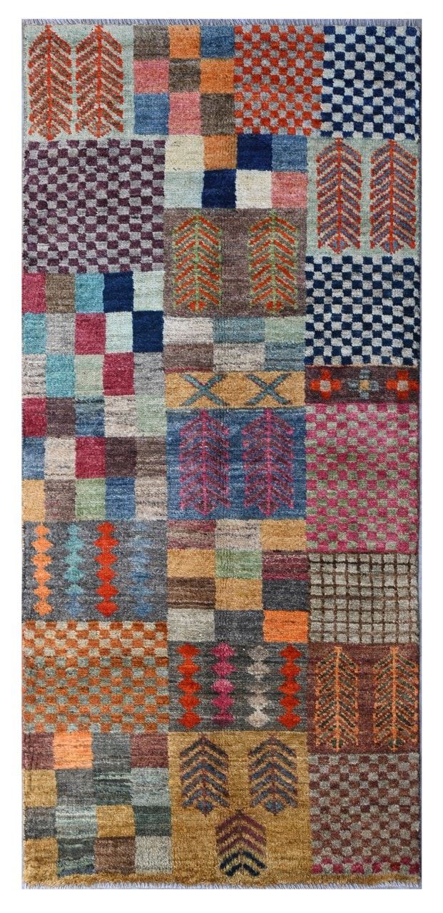 Taimany - Multicolor Tribal Wool Rug - Hand-Knotted 192x81cm